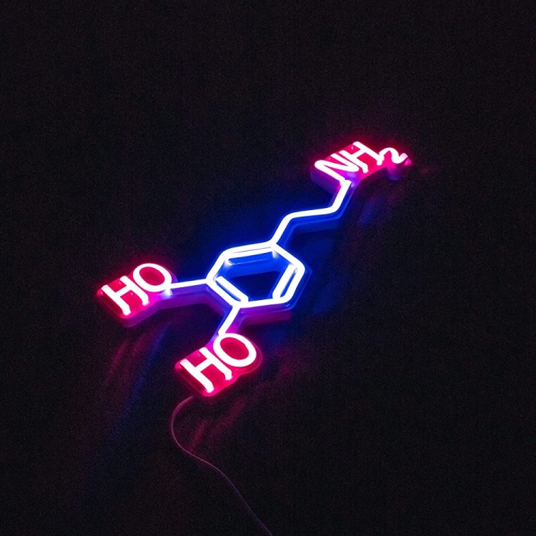 Dopamine Molecule LED Neon Sign Bedroom Decor Wall Decor USB Powered - BZSDPGW30