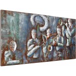 Empire Art Direct Jazz Band Mixed Media Iron Hand Painted Dimensional Wall Art 56 x 28 x 2.4 Ready to Hang - BGT9Z0IDJ