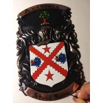 Hand-Painted Copper Shield on American Walnut. - BSGEZRX87