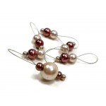Handmade Beaded Stitch Markers for Knitting Brown and Cream Pearl - BYX985ZXJ