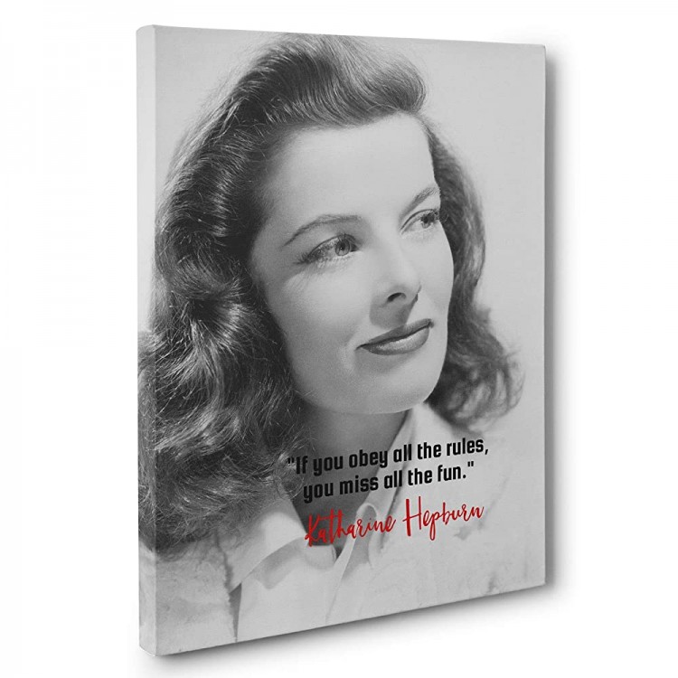 Katharine Hepburn Motivational Quote Canvas Wall Art - B9QTYH6OO