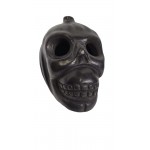 Long Skull Death Whistle Large Size Loud Handmade Clay Aztec Replica Death Whistle Black - B4XA6AG82