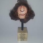 Mixed Media Plaster Head Sculpture Realistic Face Weird Quirky - B15RZ6GY4