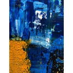 Mixed painting by Véro MAZUREK: bleue carré jaune - BDIP338ES