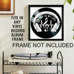 Music is My Life Quote on a Repurposed Upcycled Vintage Vinyl Record Album Wall Artwork - BVO341MNI