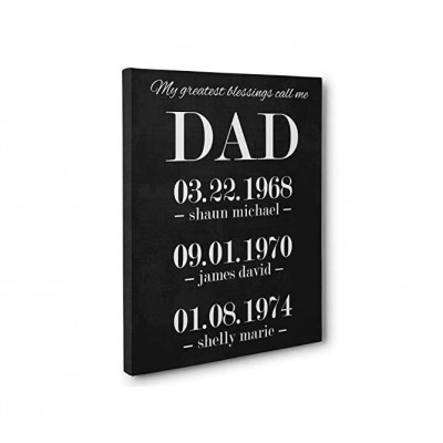 My Greatest Blessings Call Me Dad Personalized Gift CANVAS Gallery Wrap - B8NOMJRN8