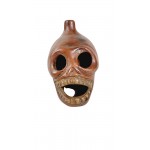 Open Mouth Death Whistle Large Size Loud Handmade Clay Aztec Replica Death Whistle Red - B2EO6NXE7