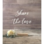 Wedding Hashtag Sign Share the Love Hashtag Sign on Acrylic: Personalized with your Wedding Hashtag clear glass look 8x10 or5x7 with stand - BS3U28TNY