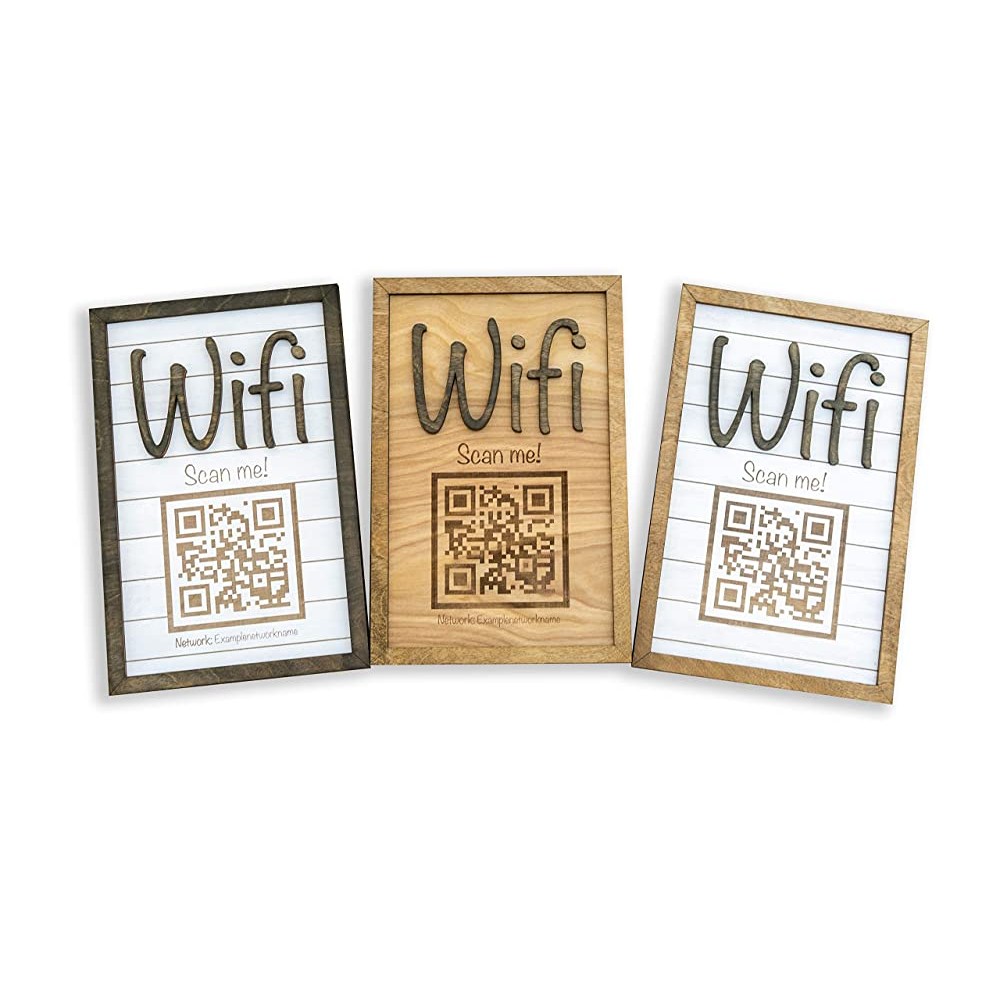 WiFi Sign | QR Code | Wireless Internet Personalized SSID name and password Sign - B59FKV7V6