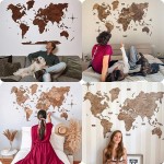 Wood World Map Wall Art Large Wall Decor World Travel Map ALL Sizes M L XL Any Occasion Gift Idea Wall Art For Home & Kitchen or Office Large Oak - BYCVC8AD4