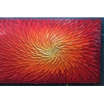 Amei Art Paintings,24X48 Inch 3D Hand-Painted Artwork Abstract Blooming Flower Painting On Canvas Red Art Wood Inside Framed Hanging Wall Decoration Textured Abstract Oil Painting Fiery Red - BGA4X2LOD