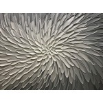 Amei Art,30x60 Inch Abstract Flower Textured Oil Paintings 3D Hand-Painted Elegant Grey Wall Art on Canvas wood Inside Framed Wood Inside Framed Ready to Hang - BMJQHAAO5