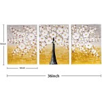 Bibbins Canvas Wall Art for Living Room Handmade Paintings for Wall Decorations Modern Floral Artwork Ready to Hang 12x16x3 Panel - BS0QH25CK
