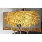 Boieesen Art,24x48Inch Oil Hand Painting 100% Handmade Canvas Painting Abstract Landscape Artwork Palette Knife Tree of Life Acrylic Painting Stretched and Framed Ready to Hang - BU532PJEU