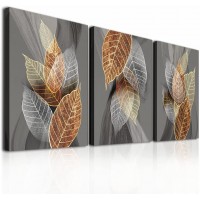 Canvas Wall Art For Living Room Family Wall Decorations For Kitchen Modern Bathroom Wall Decor Black Paintings Abstract Leaves Pictures Artwork Inspirational Canvas Art Bedroom Home Decor 3 Pieces - BJ0UOLOTR