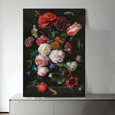 European vintage canvas painting wall decoration flowers in vases Nordic art posters and prints picturesCuadrosAdvanced oil painting No Framed,13x18cm - BW80UEWOJ