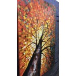 Fasdi Art 24x36inch Oil Painting Orange Tree 3D Hand-Painted On Canvas Abstract Artwork Flower Garden Art Wood Inside Framed Hanging Wall Decoration - BGU9IAS6Q