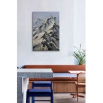 Hand-painted oil painting-top of the snow mountain-3D hand-painted oil painting abstract painting thick texture light luxury smudge abstract romantic warm and spacious suitable for modern home decoration wall knife painting landscape light luxury modern s
