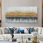 MUWU Art 24x48 Inch Paintings 3D Abstract Wall Art Oil Hand Painting On Canvas Stretched Wrapped Canvas Painting Ready to Hang Wall Decoration for Living Room Bedroom - BIDE90ZF0