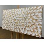 MUWU Canvas Paintings Abstract Flowers Paintings Texture Palette Knife Modern Home Decor Wall Art Painting Colorful 3D Flowers Wood Inside Framed Ready to hang 24x48 inch - BQPSLKD5Z