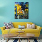 Oil Paintings Van Gogh the Cafe Terrace on the Place Du Forum Reproduction Hand Painted Oil Paintings on Canvas Wall Art24x32 - BUVZHLW8K