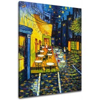 Oil Paintings Van Gogh the Cafe Terrace on the Place Du Forum Reproduction Hand Painted Oil Paintings on Canvas Wall Art24x32 - BUVZHLW8K