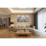 Paviliart 3D Blooming White Flower with Light Purple Textured Size 24x 48 Hand Painted Palette Knife Oil Painting on Canvas Modern Style Abstract Floral Wall Art Décor Wood Inside Framed Hanging Ready to Hang in Living Room Dining Room - BROUFLA