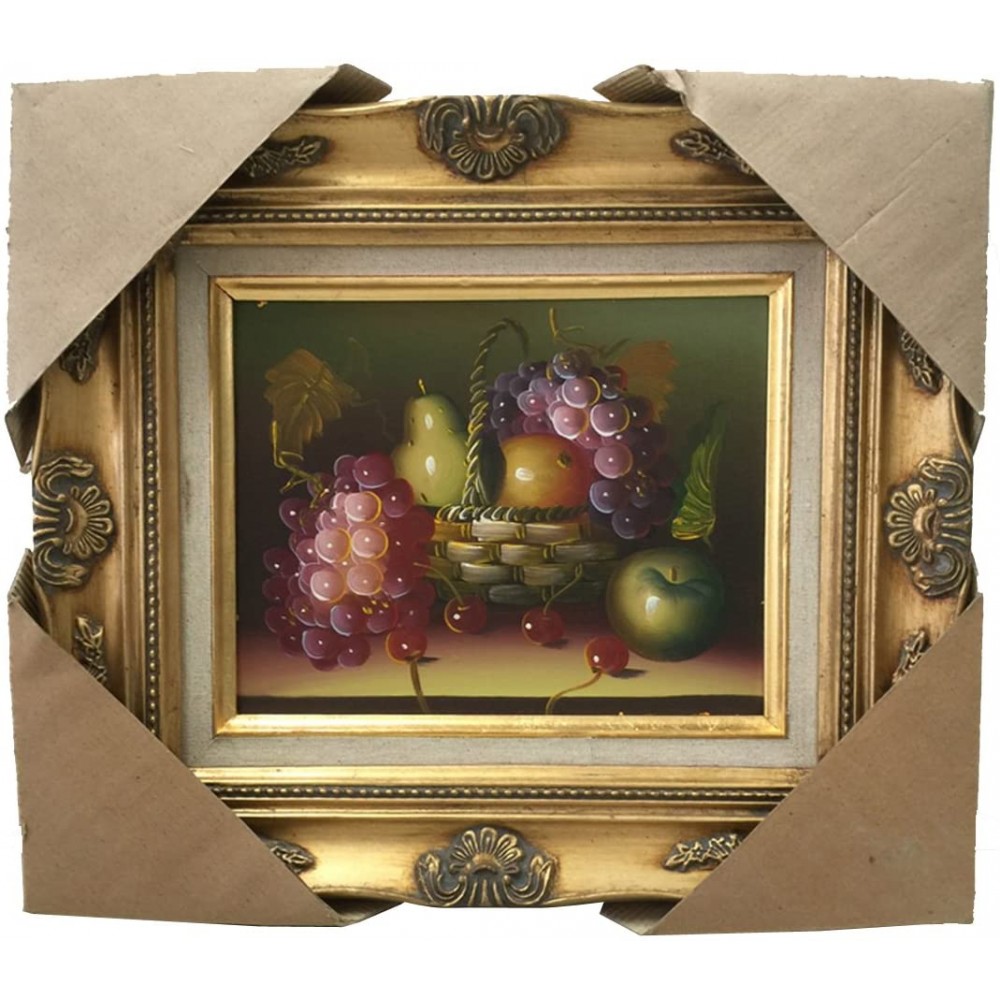 PMJC Hand Painted Fruit Oil Painting with Wood Frame 16 by 14,P127 - B748T0NUT