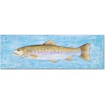 SYGALLERIER Fish Canvas Wall Art with Hand Painted Textured Modern Abstract Coastal Paintings in Teal and Yellow Color Vintage Sea Life Artwork for Living Room Bedroom Dinning Decor - BVAEFIZVI