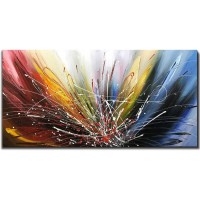 Tiancheng Art 24x48 inch Abstract Art Canvas Art Paintings Contemporary Artwork 100% Hand-Painted Oil Painting Wall Art for Living Room Ready to Hang for Home Decoration - BU8I224W5