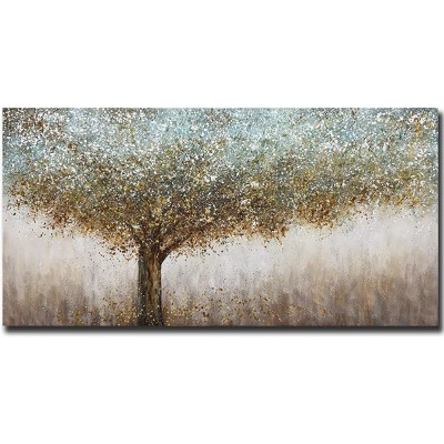 Tiancheng Art 24x48 inch Abstract Canvas Art 100% Hand-Painted Oil Painting Wall Art Pieces Framed Canvas Paintings Contemporary Artwork Decoration - B3D91R58F