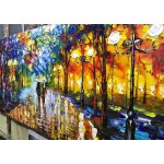 V-inspire Art 24X48 inch Modern Abstract Canvas Oil Paintings Wall Art Rain Night Street View Hand Painted Acrylic Art Wood Frame Painting Living Room Bedroom Office Decoration Ready for Hanging - BUEQ6VGLV