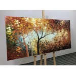 V-inspire Art,24x48 Inch Modern Tree Art Abstract Acrylic Canvas Wall Art 100% Hand-Painted Oil Paintings Yellow Landscape Wall Decoration For Living Room Bedroom - BLUWGC7M1