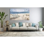 Yihui Arts Large Beach Wall Decor Hand Painted 3D Seascape Canvas Oil Painting Ocean Coastal Art Picture For Office Decor - BMA559OGW
