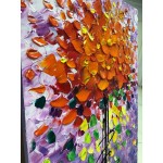 Yotree Paintings 24x48 Inch Paintings Brilliant flowers Oil Hand Painting 3D Hand-Painted On Canvas Abstract Artwork Art Wood Inside Framed Hanging Wall Decoration Abstract Painting - BO25OFFMF