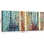 Yuegit Paintings Large Abstract Wall Art for Living Room: Paintings for Wall Decorations Hand Painted Landscape Canvas Wall Art for Bedroom Bathroom Wall Decor Horizontal Wall Art Ready to Hang 24X48 inch - BS32ZO6OM