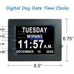 [2022 Upgrade] Extra Large Digital Calendar Day Date of Week Clock with 12 Alarm Options Non-Abbreviated Day & Month impaired Vision Dementia Clocks for Senior Elderly - BDEQOENV0