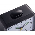 4 Loud Crescendo Bell Alarm Clock Silent No Ticking,Snooze,Nightlight,Battery Operated,Easy SetBlack - BLMOX2IH3