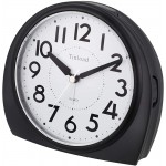 5.5 Silent Analog Alarm Clock Non Ticking Gentle Wake Beep Sounds Increasing Volume Battery Operated Snooze and Light Functions Easy Set Black Best for Elder - BBIY7VG3H
