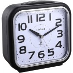 5.5 Silent Analog Alarm Clock Non Ticking Gentle Wake Beep Sounds Increasing Volume Battery Operated Snooze and Light Functions Easy Set Black Best for Elder - BLAQXXUCX