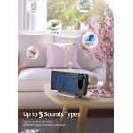 Alarm Clocks for Bedrooms Digital Alarm Clock with 180° Rotatable Projector & FM Radio 0-100% Dimmer 3 Level Projection Brightness 3 Level Volume Snooze USB Charger Sleep Timer,Dual Alarm Clock - BP52M3B6L