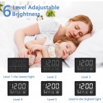 Amgico Digital Alarm Clock,5.5 Larger Display LED Alarm Clock for Bedroom Date and Time Digital Clock with Temperature,12 24H,Snooze,6 Adjustable Brightness for Living Room Home Office - BV6L3MCPU
