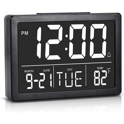 Amgico Digital Alarm Clock,5.5" Larger Display LED Alarm Clock for Bedroom Date and Time Digital Clock with Temperature,12 24H,Snooze,6 Adjustable Brightness for Living Room Home Office - BV6L3MCPU