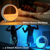 Arches Alarm Clock White Noise Machine Wake Up Lamp Sound Machine Night Light Bluetooth Speaker Desk Lamp Work with Alexa - BPHAJA8AT