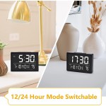 Digital Alarm Clock 5.5”LED Digital Clock Large Display for Bedroom with Temperature,8 Ringtones Snooze 6 Level Brightness Alarm Clocks with USB Charger for Teens Adults Office Desk Black - BPQEPZY8R
