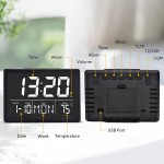 Digital Alarm Clock 5.5”LED Digital Clock Large Display for Bedroom with Temperature,8 Ringtones Snooze 6 Level Brightness Alarm Clocks with USB Charger for Teens Adults Office Desk Black - BPQEPZY8R