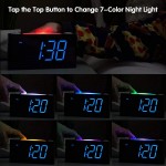 Digital Alarm Clock for Bedroom 7 Color Night Light,2 USB Chargers,7.5 Large Number Screen & Slider Dimmer,12 24 H,Battery Backup,Easy Loud Electric Alarm Clock for Heavy Sleeper,Boy&Girl Kids Teen - B84X4C127