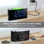 Digital Alarm Clock for Bedroom 7 Color Night Light,2 USB Chargers,7.5 Large Number Screen & Slider Dimmer,12 24 H,Battery Backup,Easy Loud Electric Alarm Clock for Heavy Sleeper,Boy&Girl Kids Teen - B84X4C127