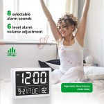 Digital Alarm Clock for Bedrooms,5.5 Larger Display Bedside Clock with Snooze,Adjustable Volume,6 Levels of Brightnes Time Date Temperature Display Digital Clock for Kids & Heavy Sleeper,12 24H - BTK32X21G
