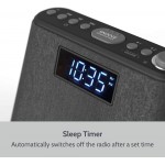 Digital Alarm Clock Radio Bedside LCD Alarm Clock with USB Charger & Wireless QI Charging Bluetooth Speaker FM Radio RGB Mood LED Night Light Lamp Dimmable Display and White Noise Machine - BQXZFFURF